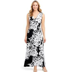 NWT White House Black Market Sleeveless Surplice Maxi Dress Roma Lily #WHBM10